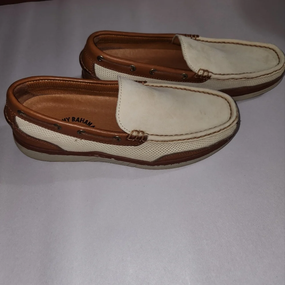 Tommy Bahama Loafer Slip On Sz 9 Oyster Leather